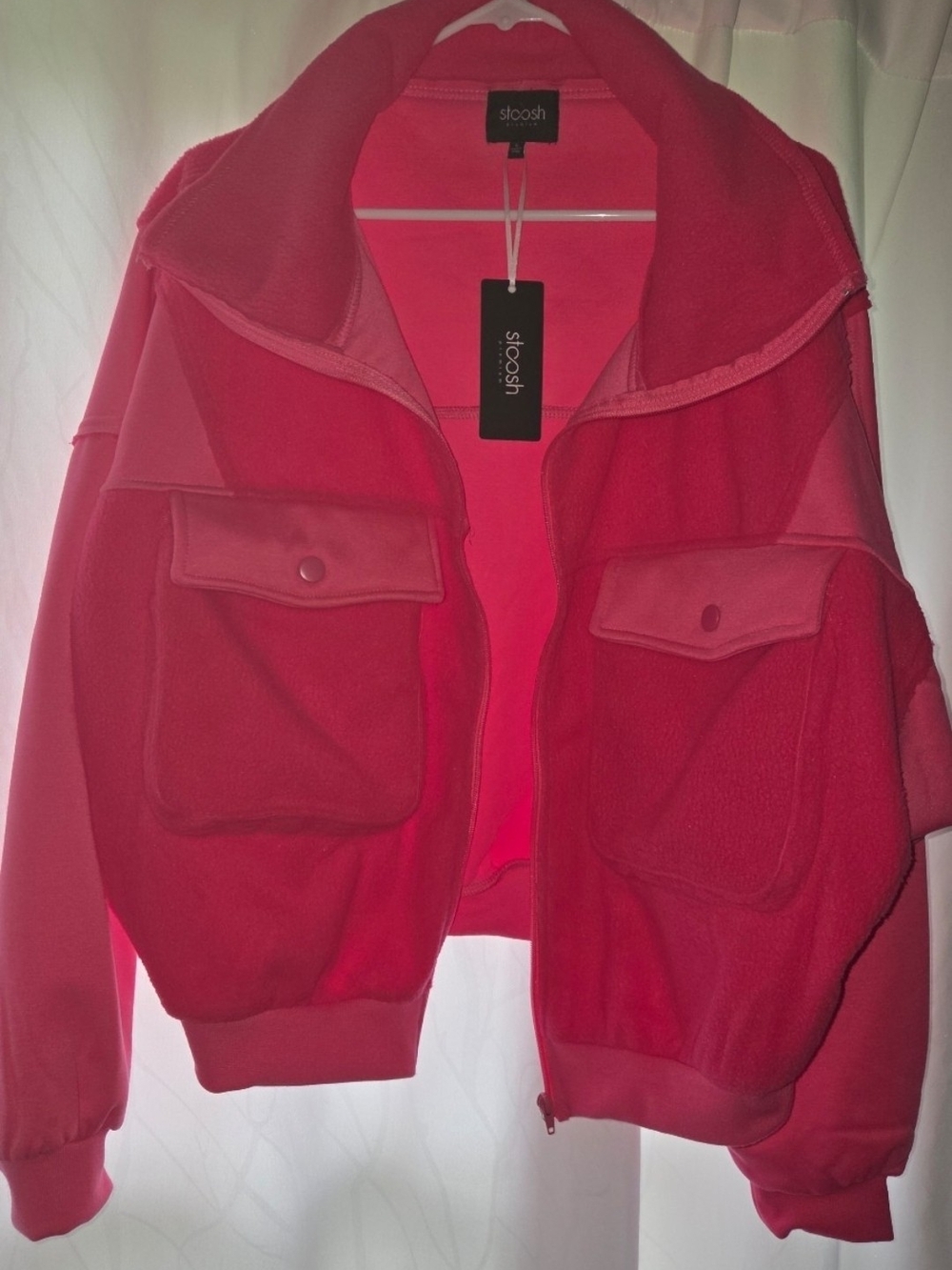 Stoosh Women's Bright Pink Bomber Jacket
